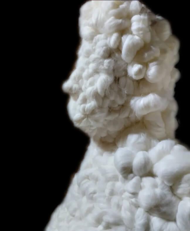 Image depicting the artwork named Βιβή Περυσινάκη - "Η Γυναίκα του Λωτ", 2024, ακρυλικό φυτίλι, ξύλο, μεταλλικό πλέγμα, 40x65x165cm.