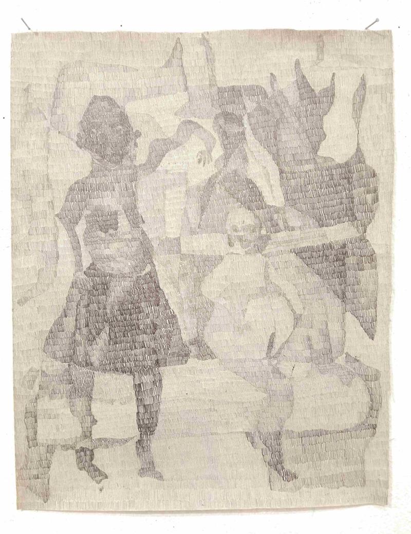 Image depicting the artwork named Γιώργος Συμεωνίδης - "A Family Portrait", 2020, μολύβι, στρατσόχαρτο, 46x54cm.