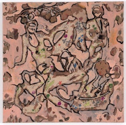 Image depicting the artwork named Γενεαλογία, 60x60 εκ, ακρυλικό, χαρτί, ύφασμα σε μουσαμά, 2023
