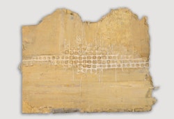 Image depicting the artwork named Διαδρομές, 2023, 64εκ x 72εκ, πηλός, χαρτιά, ακρυλικά